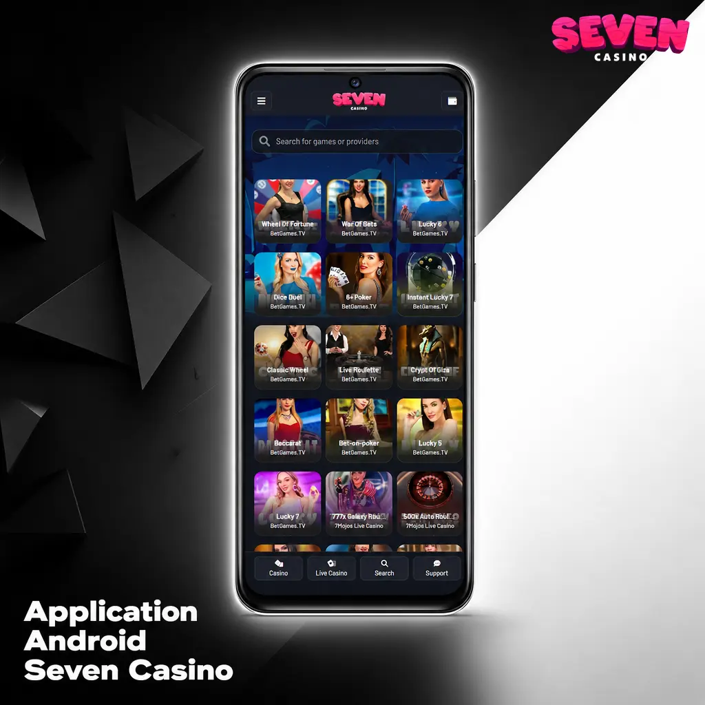Application Android Seven Casino : téléchargement APK, installation et connexion sur smartphone compatible Android 8.0 ou supérieur.