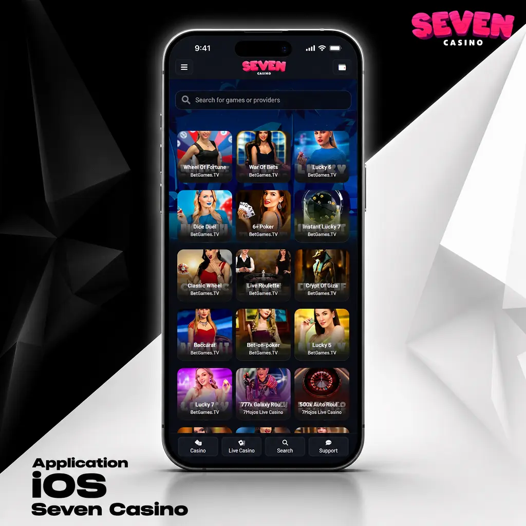 Application iOS Seven Casino : installation sur iPhone via Safari depuis iOS 14, icône ajoutée à l'écran d'accueil