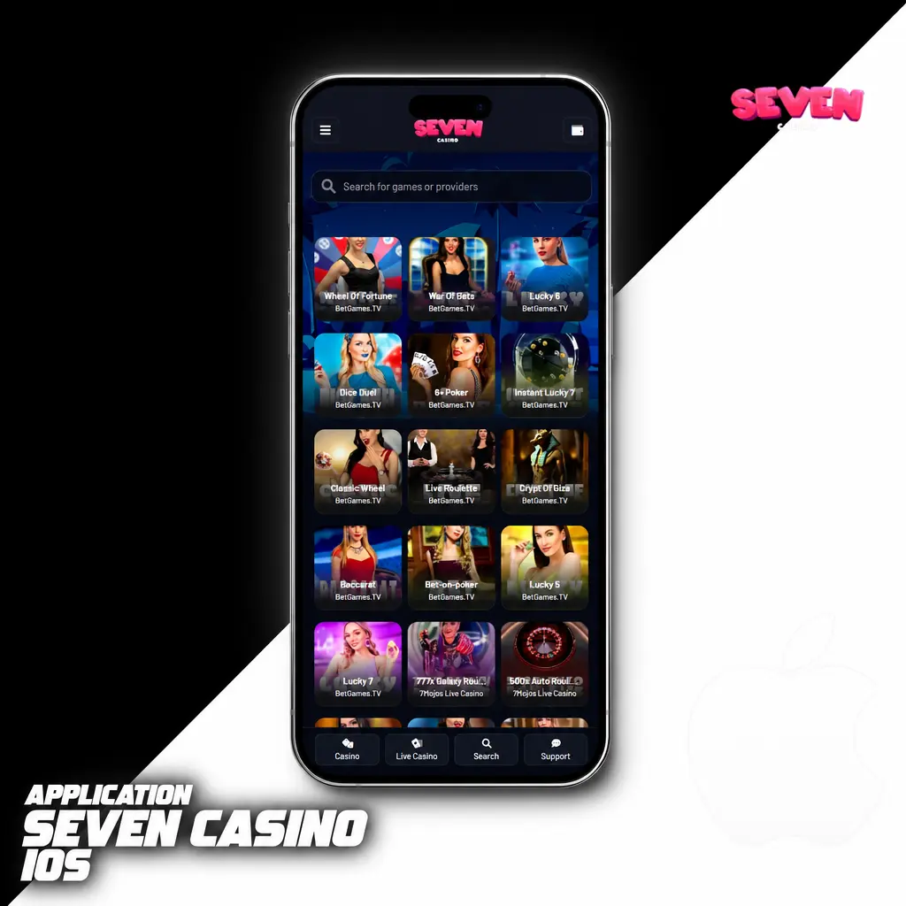 Application Seven Casino sur iPhone et iPad avec iOS 13.0, navigation fluide et raccourci écran d'accueil Safari