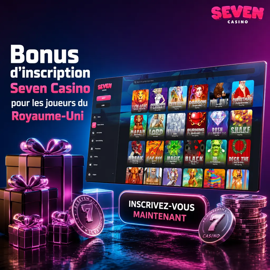 Bonus d'inscription Seven Casino : 450 % jusqu'à 7 500 EUR sur les slots pour les joueurs du Royaume-Uni