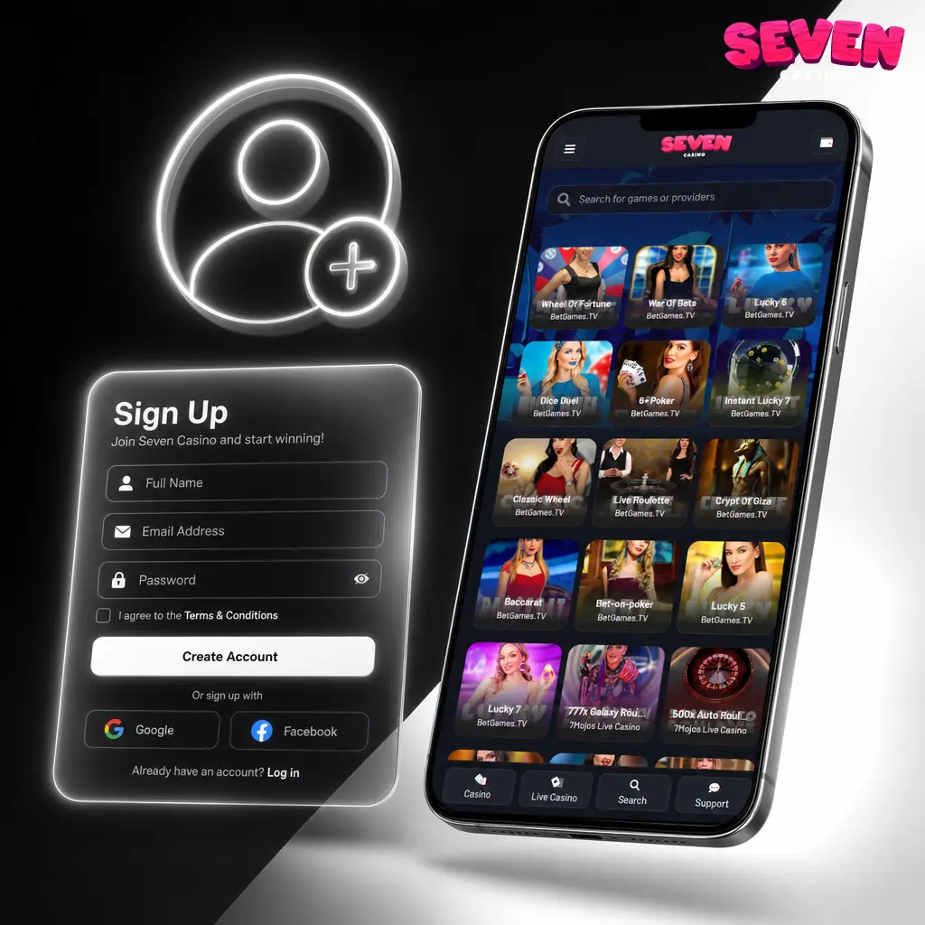 Guide d'inscription sur Seven Casino au Royaume-Uni : étapes simples pour créer un compte et profiter du bonus de bienvenue.
