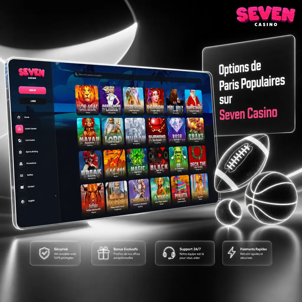 Options de paris sur Seven Casino : pré-match, en direct et combinés pour parier selon vos préférences