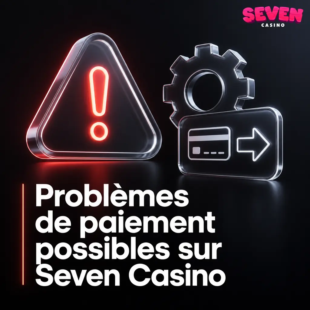 Illustration des problèmes de paiement courants sur Seven Casino : dépôt refusé, retrait bloqué ou bonus non dégagé