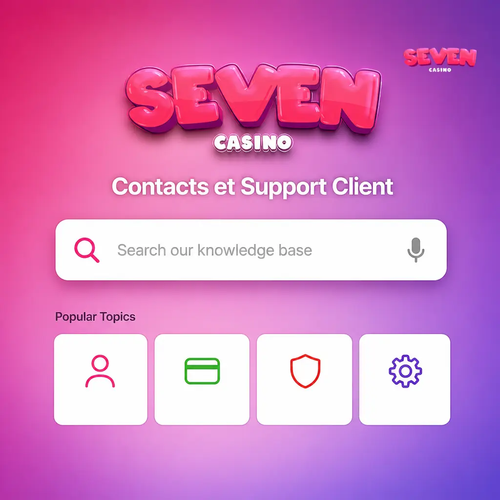 Équipe support Seven Casino disponible 24h/24 via chat en direct, e-mail et FAQ pour joueurs français