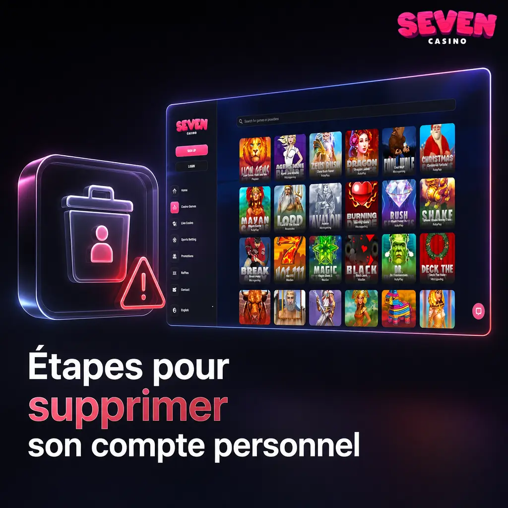 Étapes pour supprimer définitivement son compte personnel sur Seven Casino depuis les paramètres du compte